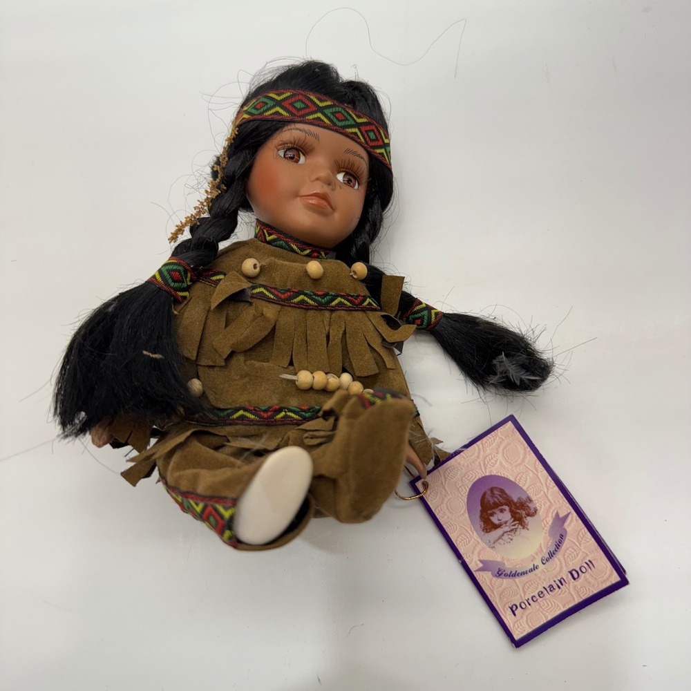 Goldenvale Collection Lucia Porcelain Doll Native American Style Limited Edition